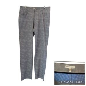 Peter Millar Gale Performance Golf Pants Mens 33x32 Gray Tonal Camo EB68 Stretch